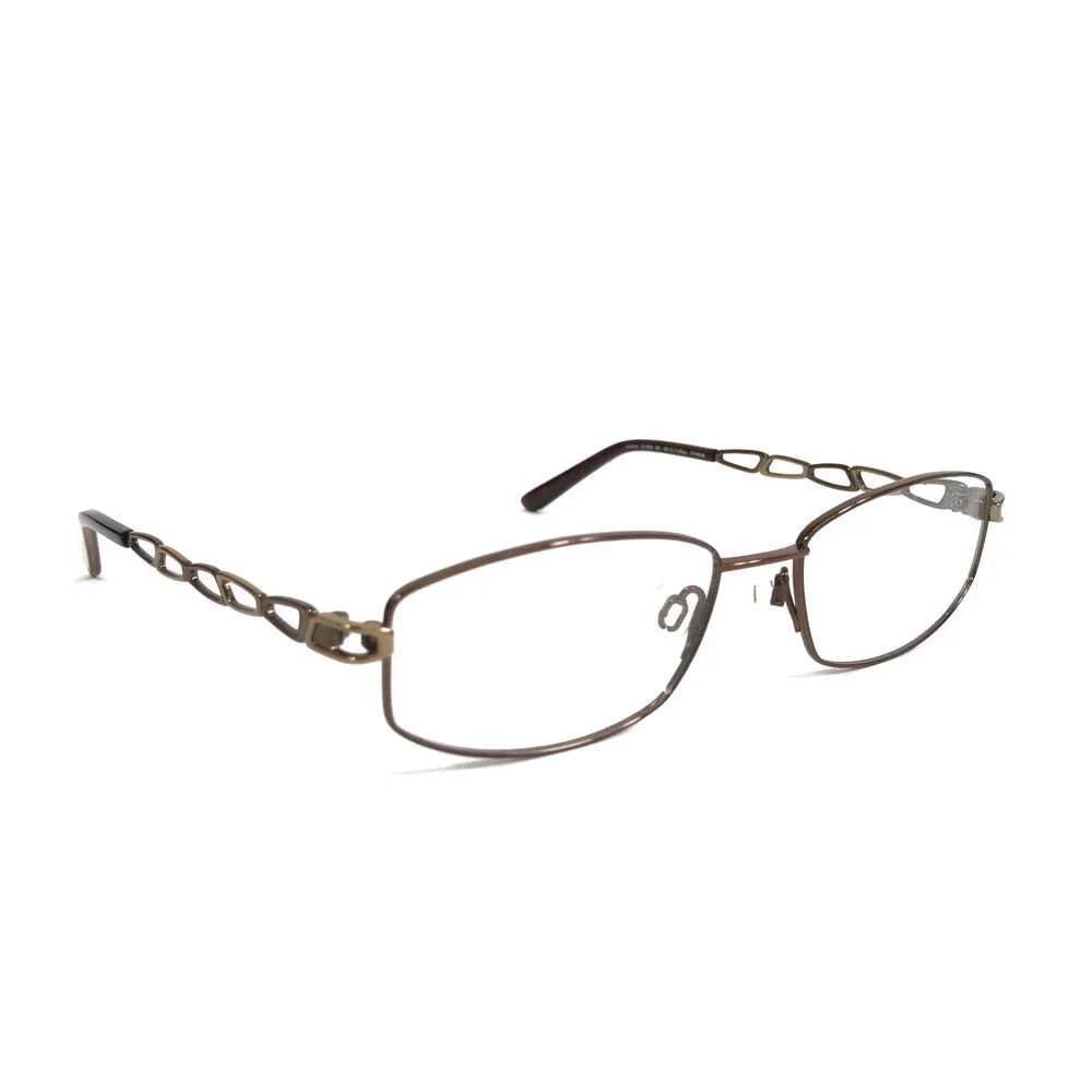 Charmant Eyeglasses Frames CH10860 BR Brown Wire Rim Titanium 52-17-135